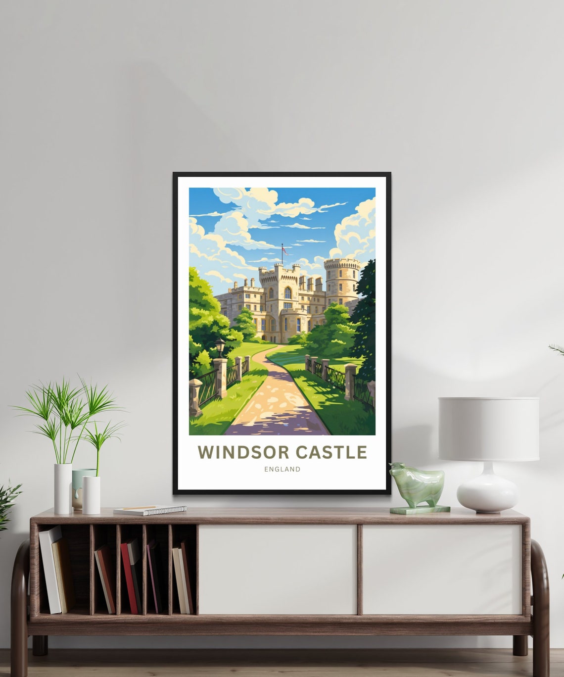 Windsor Castle England Royal Residence Sunny Gardens Travel Poster - Image 3