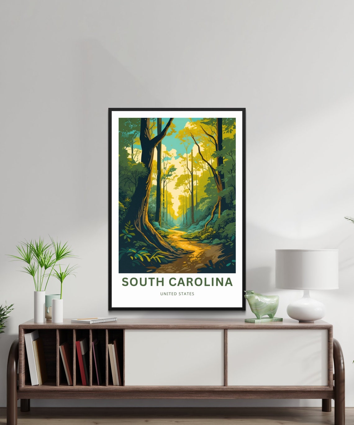South Carolina Forest Trail Sunlight Woods Vintage Travel Poster - Image 2