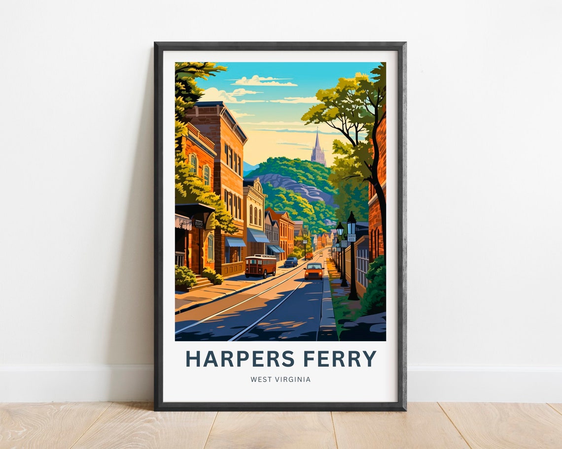 Harpers Ferry Sunset Trolley Ride Main Street West Virginia Poster
