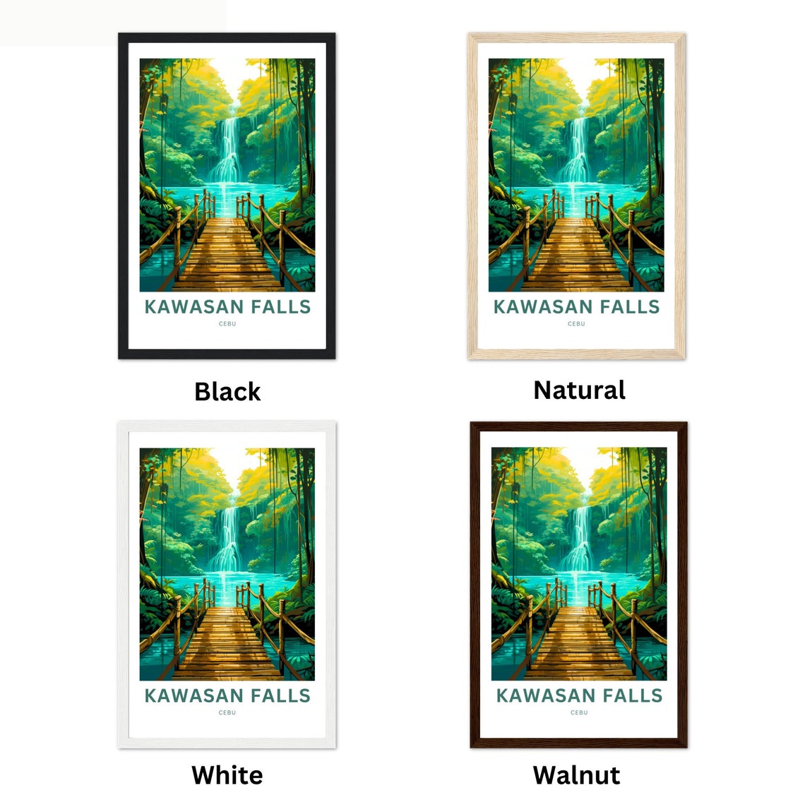 Kawasan Falls Cebu Emerald Canyon River Gorge Tropical Wall Art - Image 2