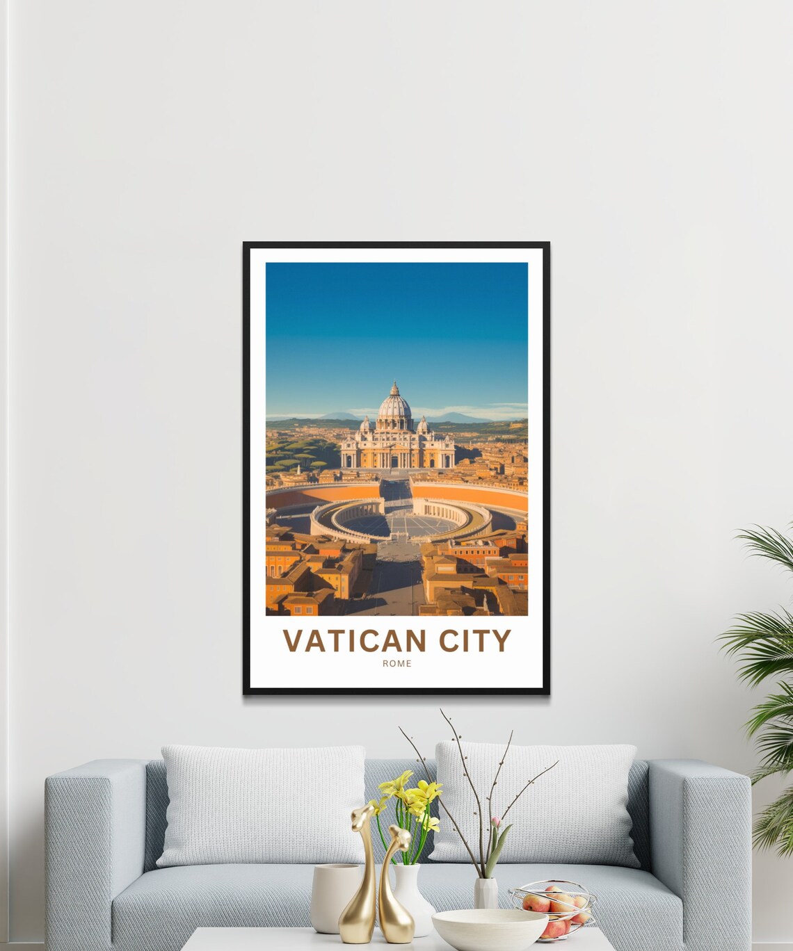 Vatican City Rome Aerial St Peters Square Panorama Travel Poster - Image 3
