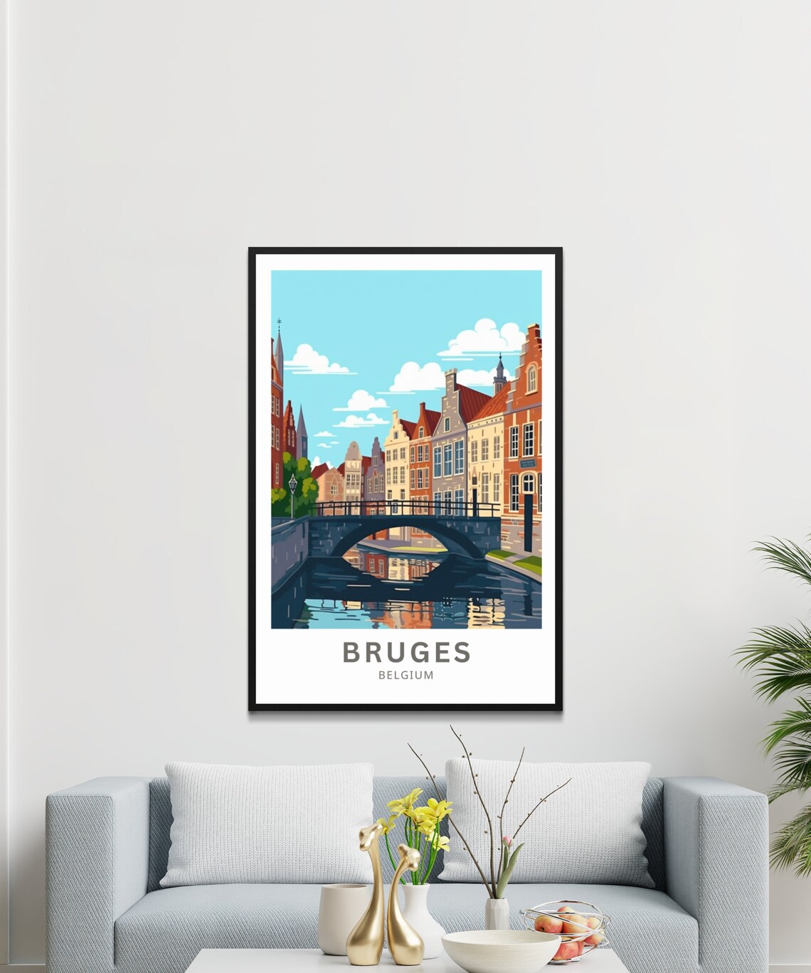 Bruges Belgium Canal Bridge Medieval Town Europe Travel Poster - Image 4
