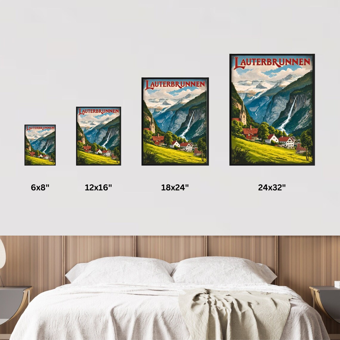 Lauterbrunnen Vintage Travel Poster, Switzerland Art Print - Image 4