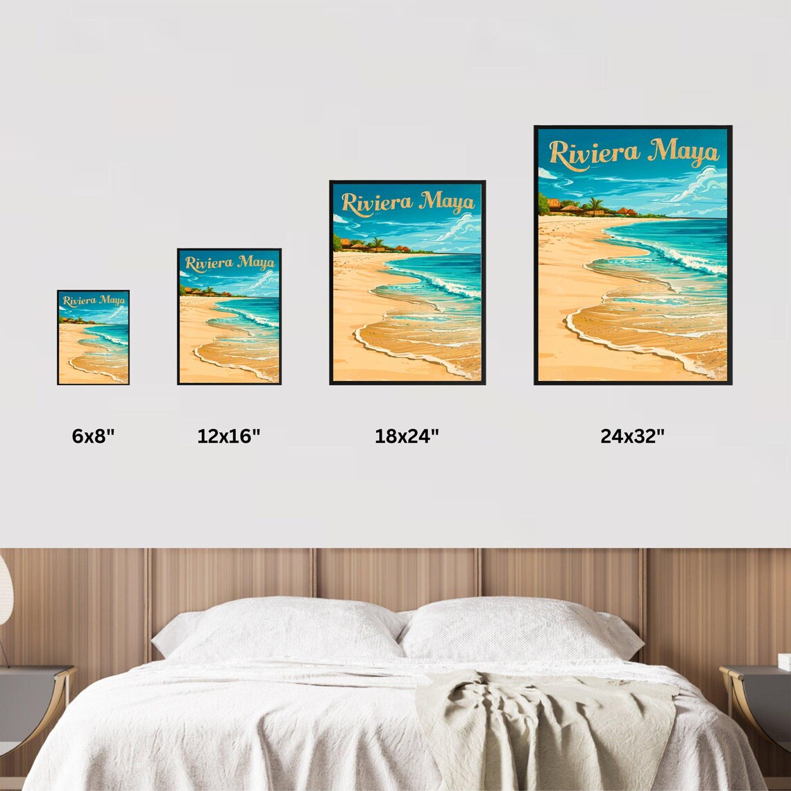 Riviera Maya Vintage Beach Huts Caribbean Coast Mexico Travel Poster - Image 2