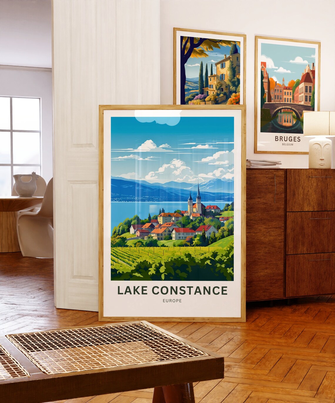 Lake Constance Vineyard Village Personalized Europe Travel Poster - Image 5