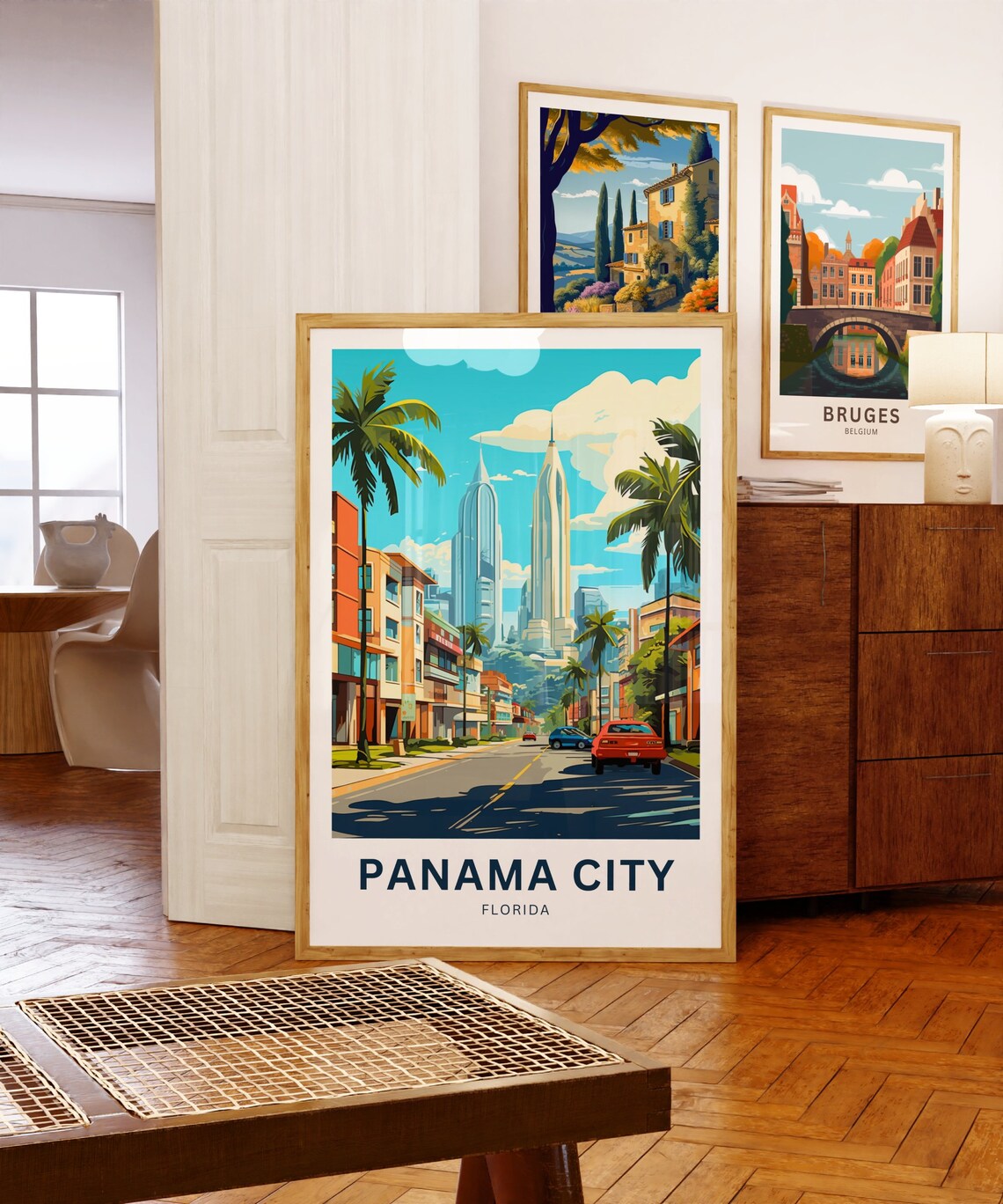 Personalized Panama City Florida Palm Street Custom Text Travel Poster - Image 5