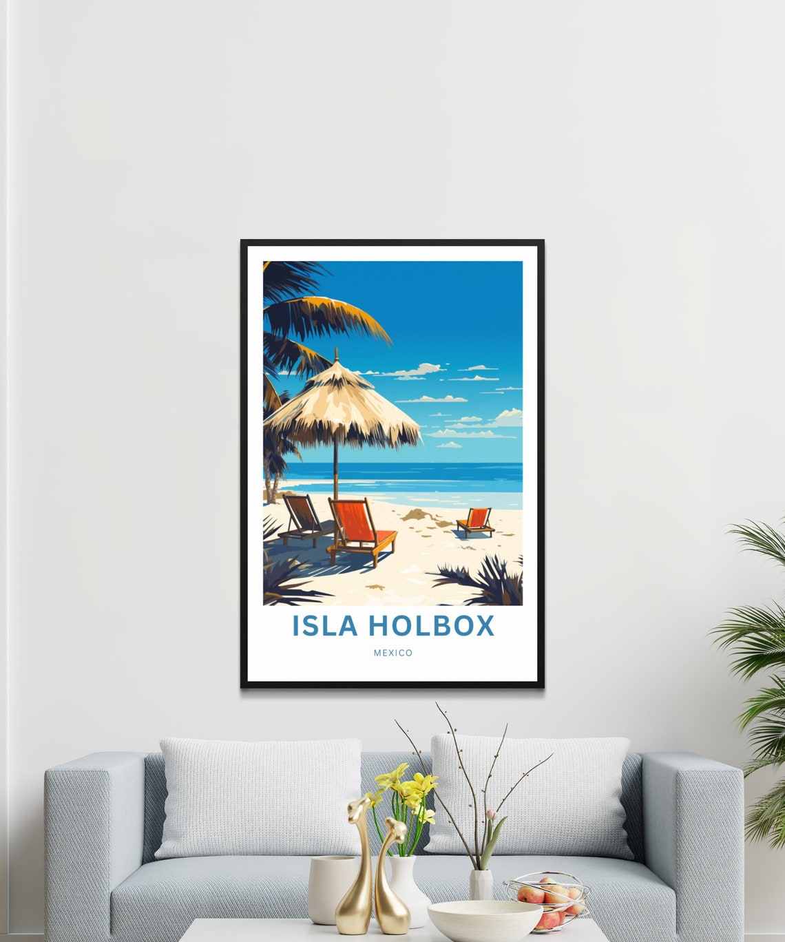 Isla Holbox Travel Print Isla Holbox Poster Mexico Wall Art Framed Present Gift Mexico Present - Image 3