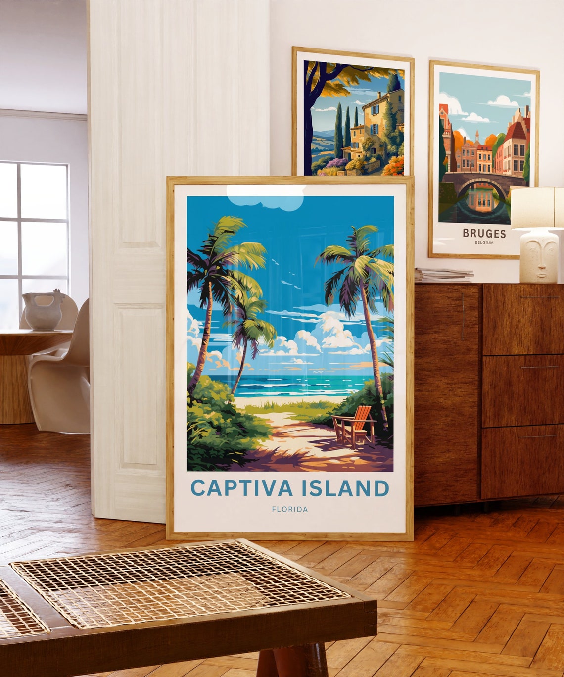 Captiva Island Florida Beach Trail Chair Ocean Travel Poster - Image 5