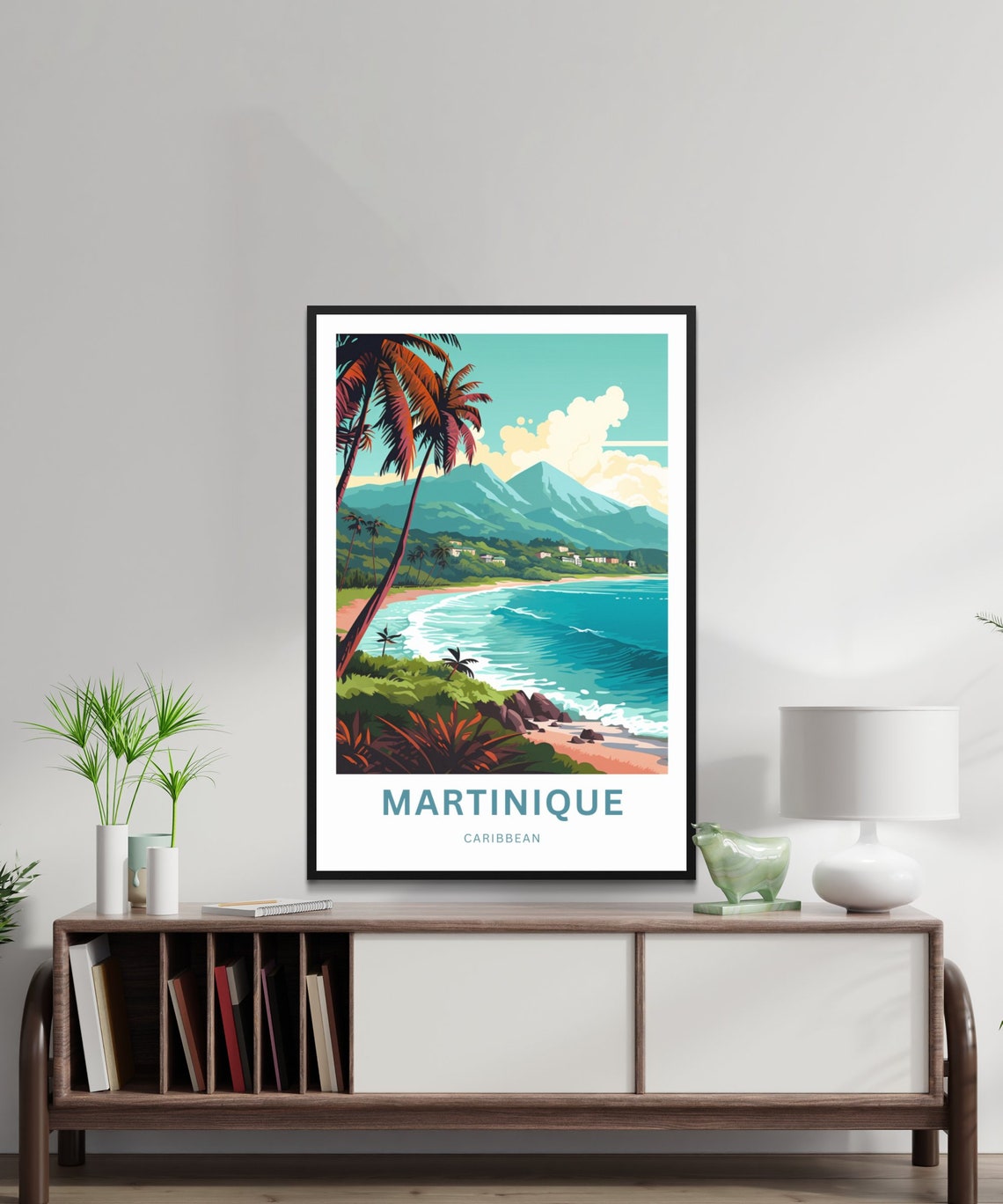 Martinique Travel Print Martinique Poster Caribbean Wall Art Framed Present Gift Caribbean Present - Image 2