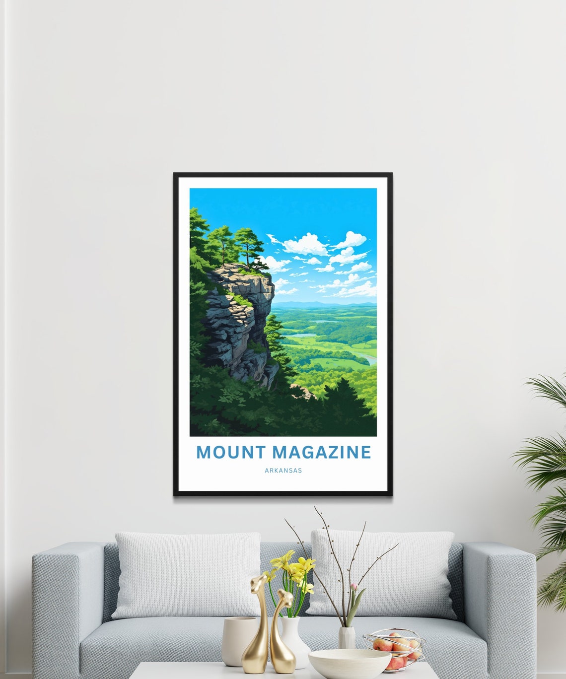 Mount Magazine Arkansas Cliff Overlook Green Valley Travel Poster - Image 3