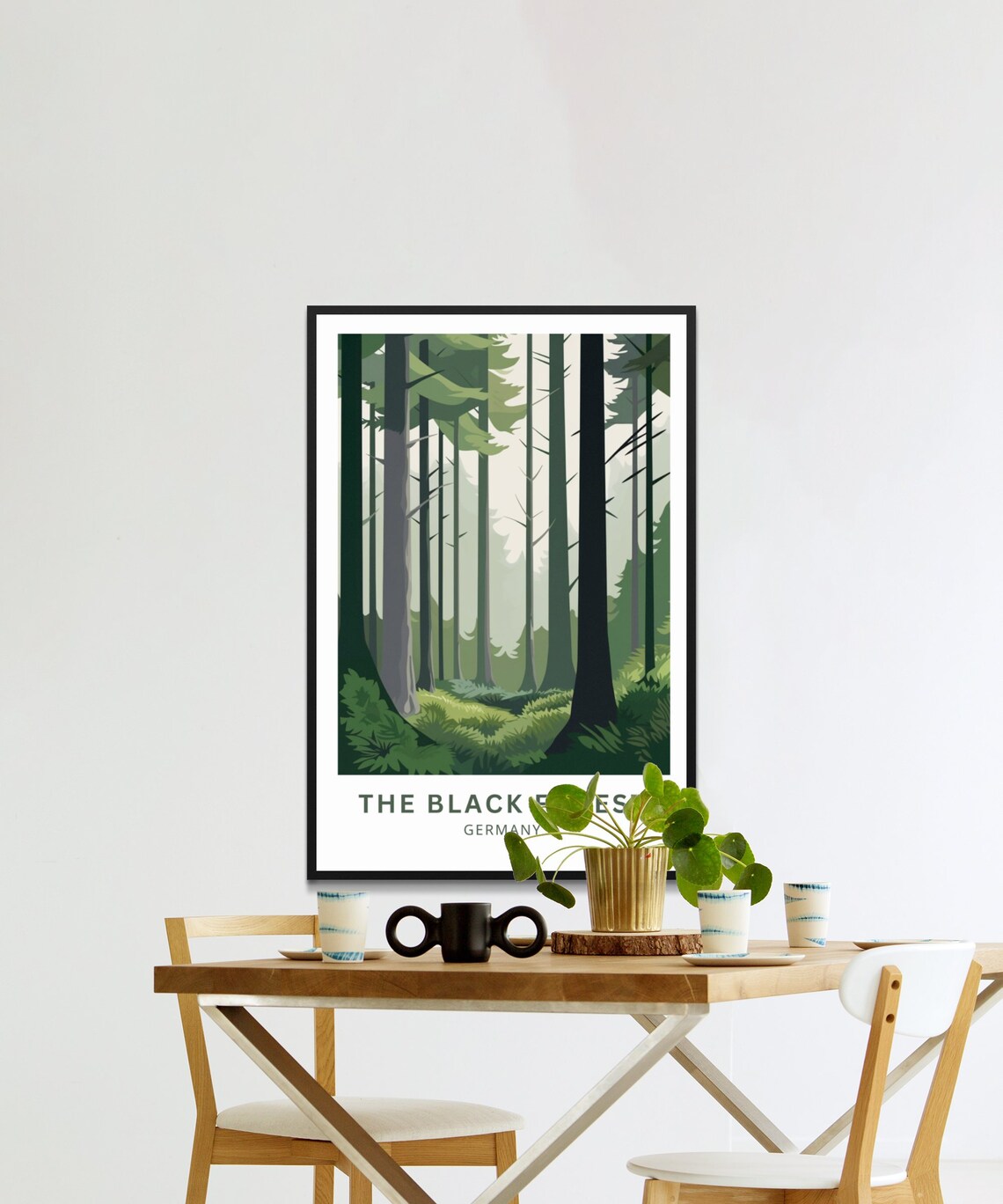 The Black Forest Germany Tall Pines Misty Woodland Grove Travel Poster - Image 3