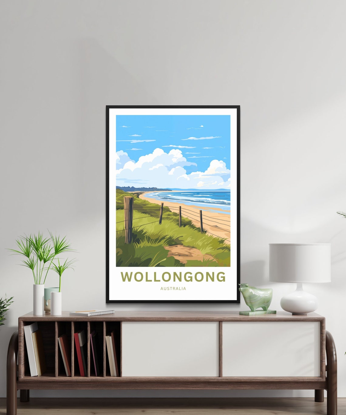 Wollongong Australia Coastal Beach Path Vintage Travel Poster Waves - Image 2