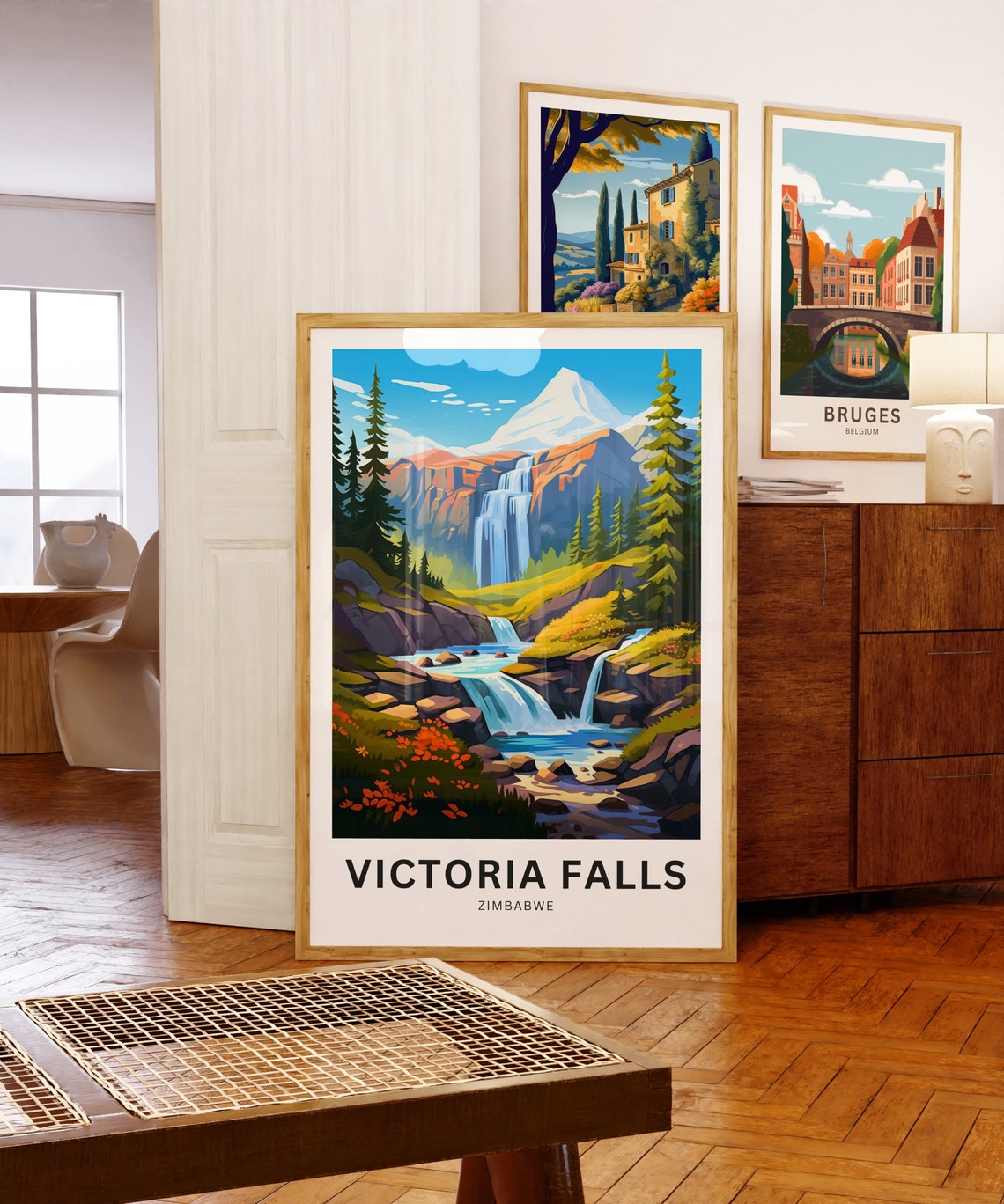 Personalized Victoria Falls Zimbabwe Alpine Falls Vintage Art Poster - Image 5