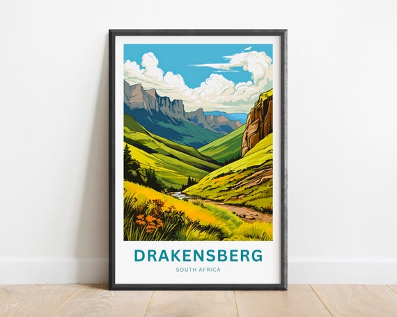 Drakensberg Travel Print Drakensberg Poster South Africa Wall Art Framed Present Gift South Africa Present