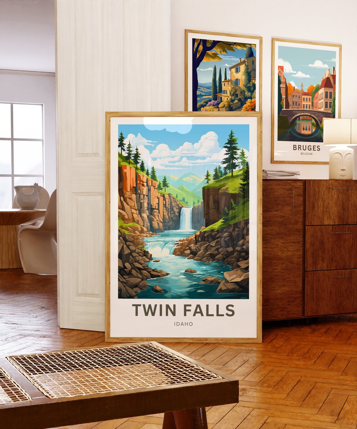 Twin Falls Idaho Wild Waterfall River Rapids Rocky Canyon Poster - Image 5