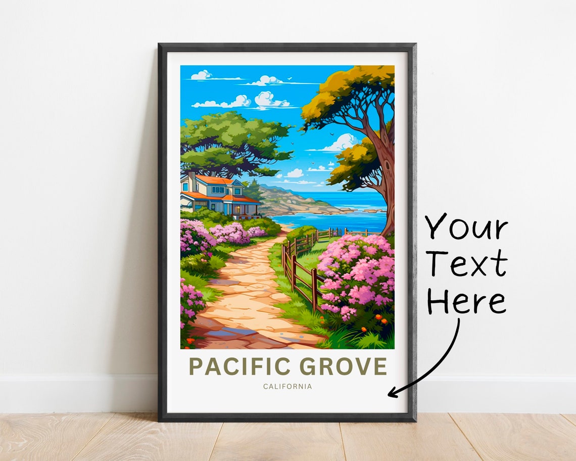 Personalized Pacific Grove California Coastal Path Custom Poster