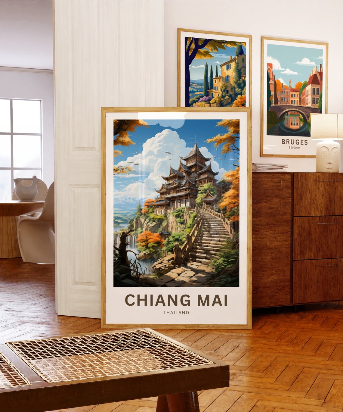 Chiang Mai Thailand Personalized Temple Cliff Waterfall Travel Poster - Image 5