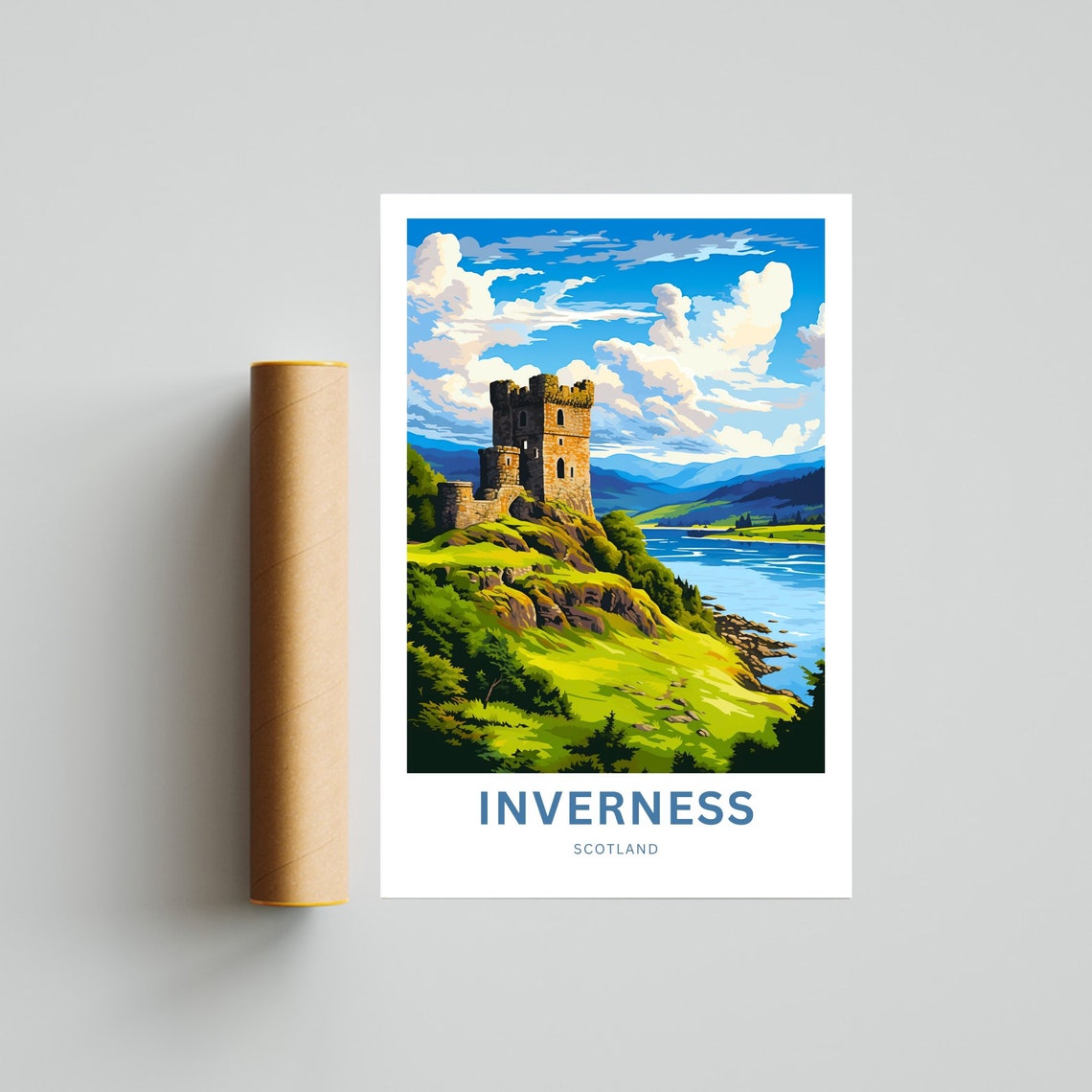 Inverness Scotland Highland Castle Tower Riverside View Poster - Image 4