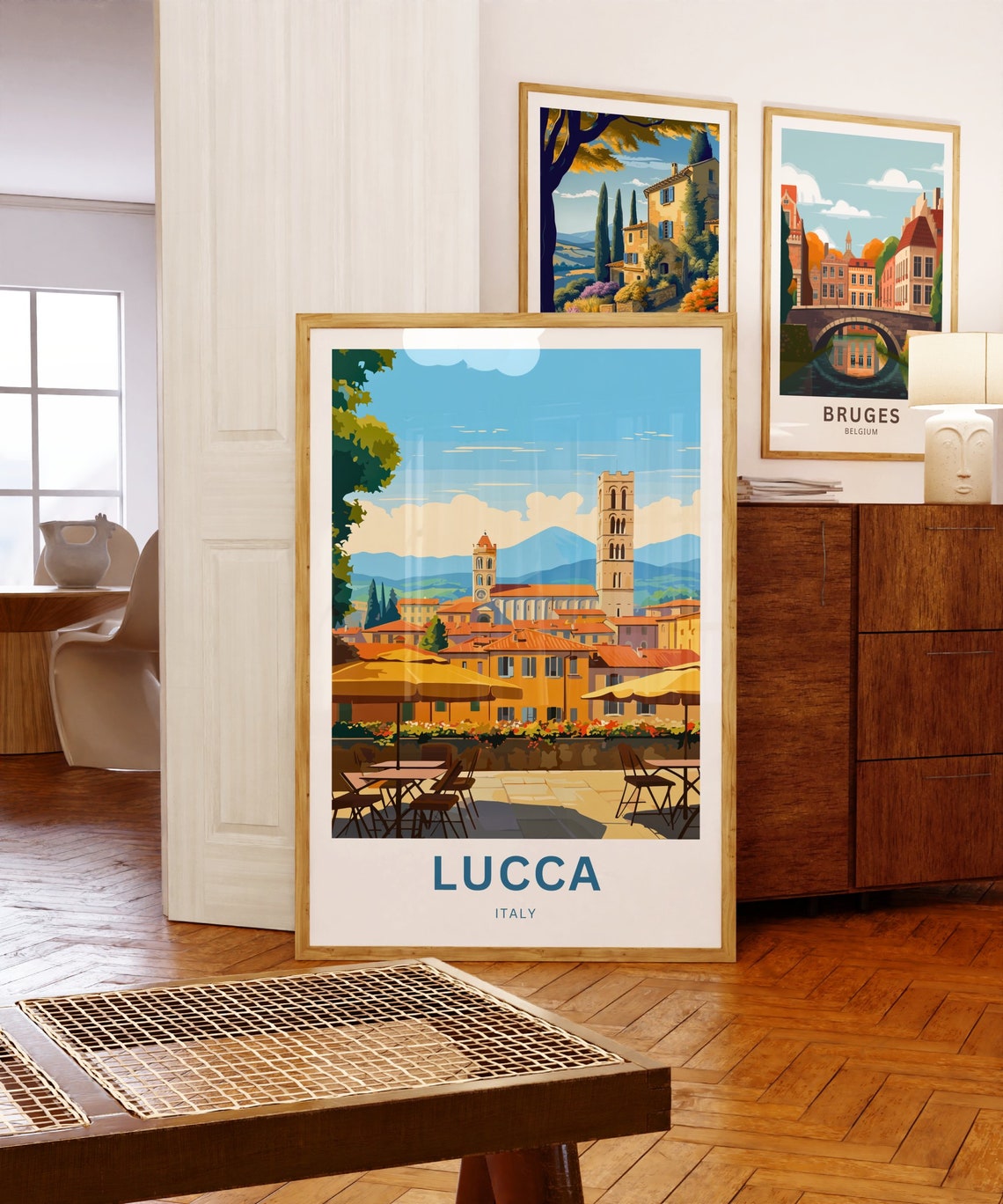 Lucca Italy Rooftop Cafe Terrace Terracotta Cityscape Poster - Image 5