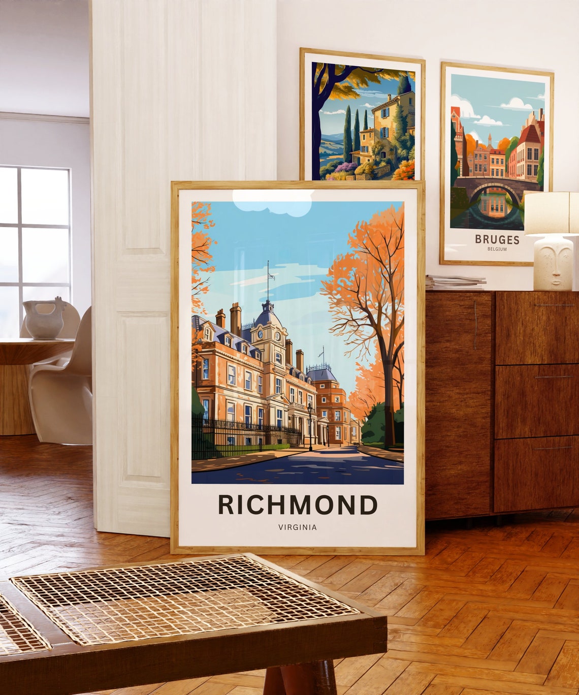 Personalized Richmond Virginia Autumn Mansion Custom Travel Poster - Image 5