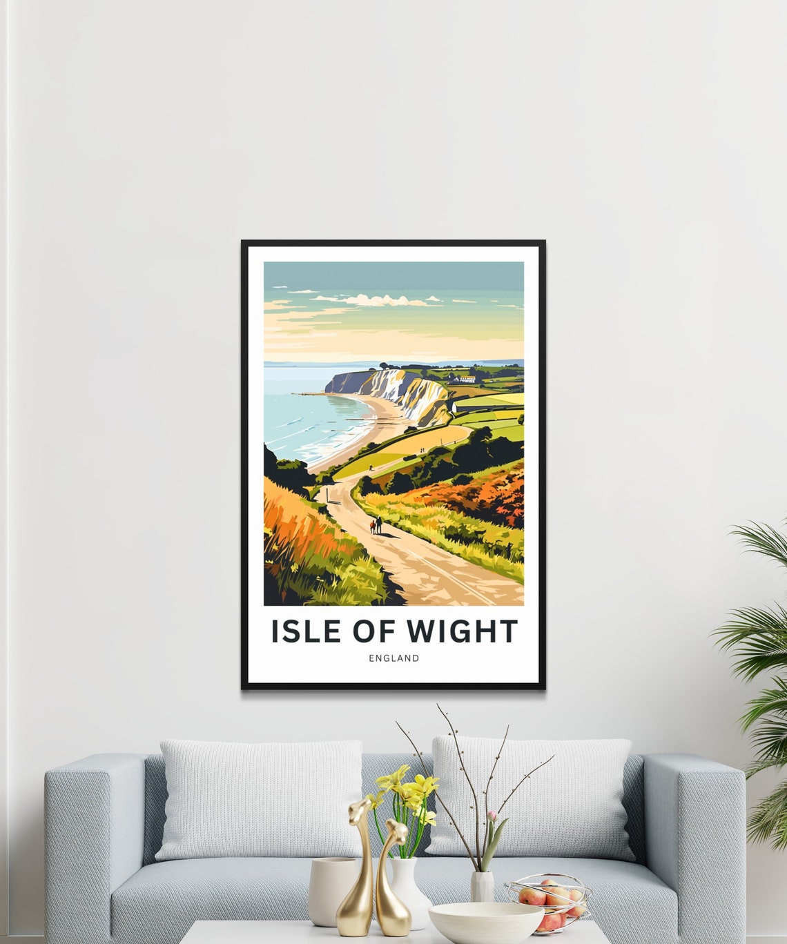 Personalized Isle of Wight England Coast Beach Custom Travel Poster - Image 3