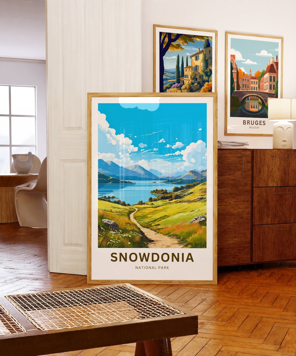 Snowdonia National Park Wales Lake Valley Hiking Travel Poster - Image 5