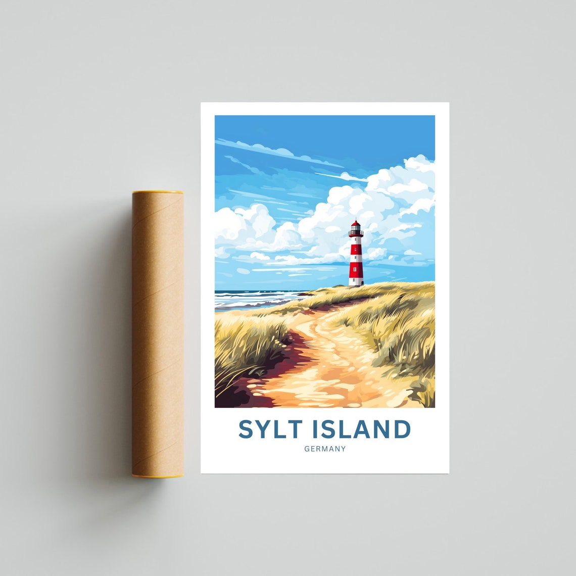 Sylt Island Germany Lighthouse Dune Path Seaside Travel Poster - Image 4