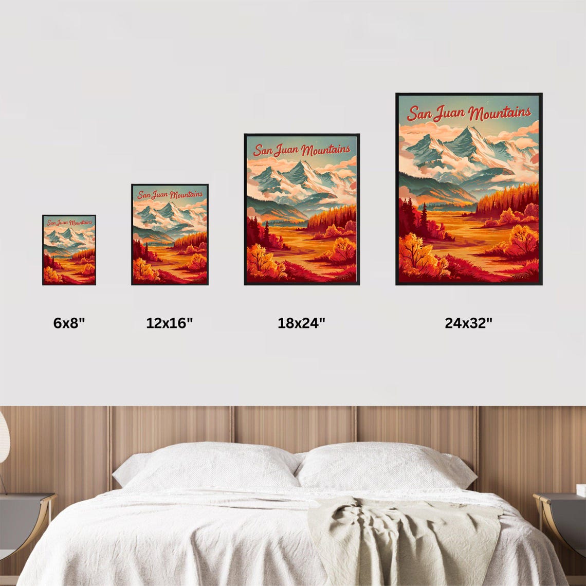 San Juan Mountains Autumn Valley Sunset Vintage Travel Poster - Image 3