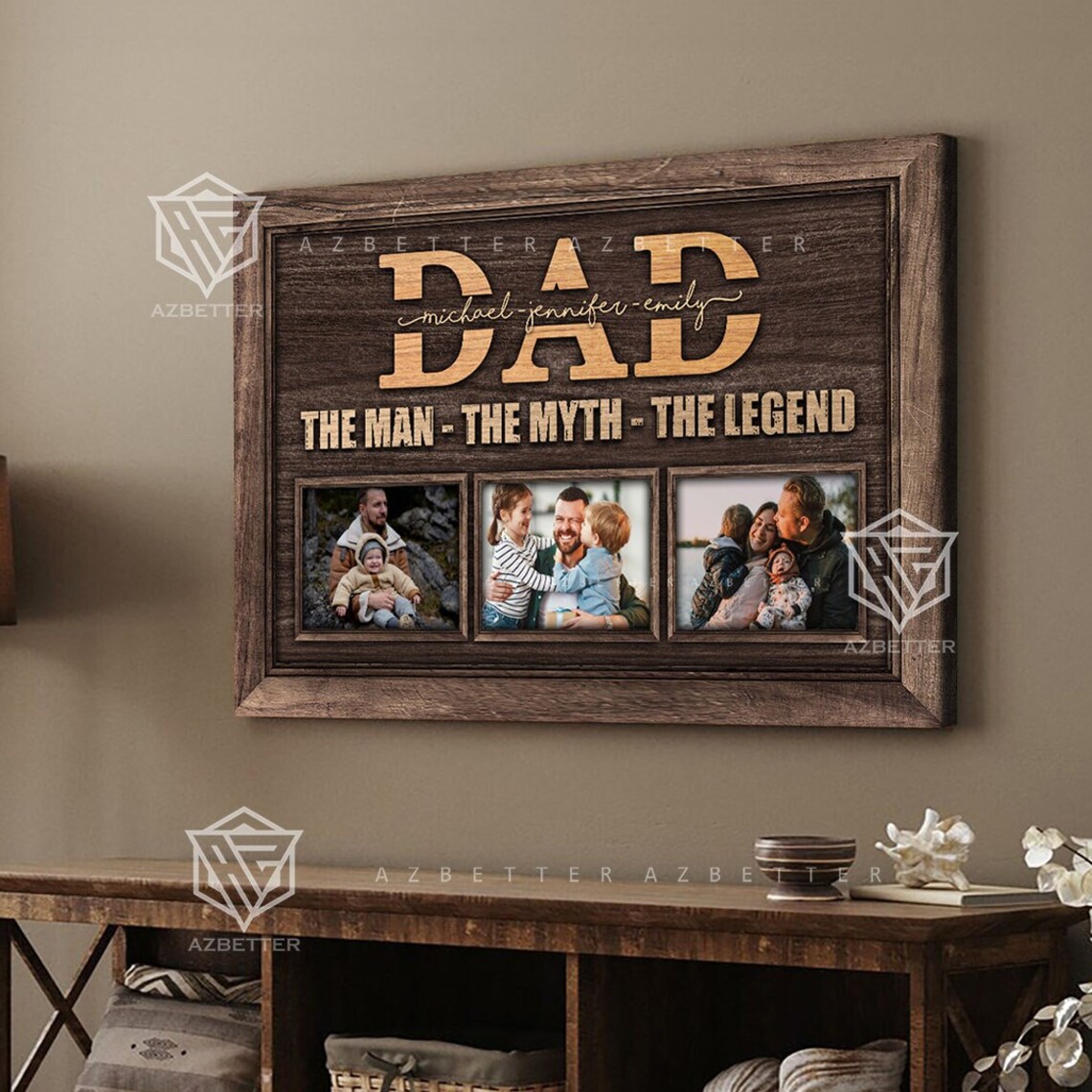 Personalized Christmas Gift For Dad Photo Collage Poster