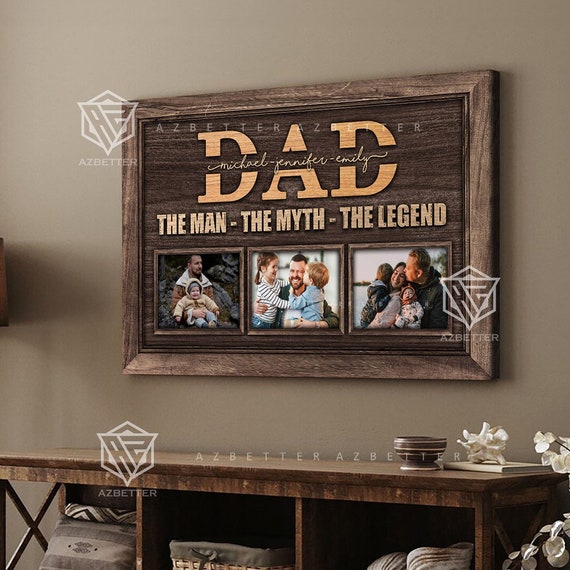 Personalized Christmas Gift For Dad Photo Collage Poster