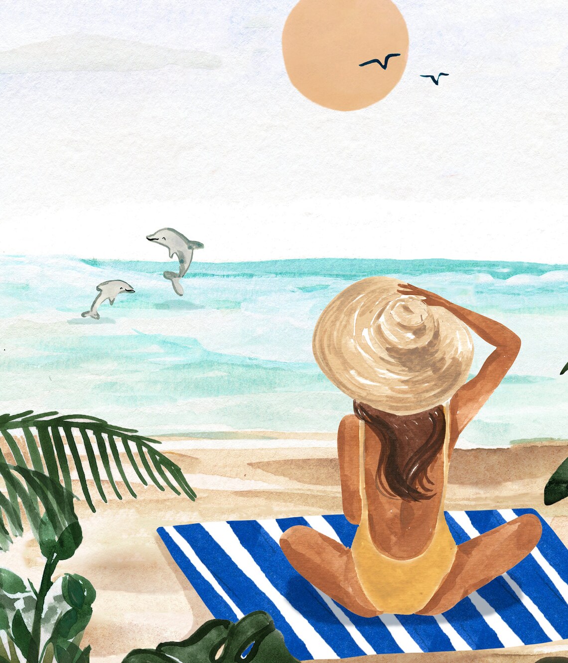 Boho Tropical Botanical Art Print, Summer Boho Decor - Image 2