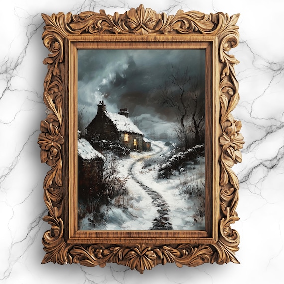 Vintage Victorian Winter Landscape Art Print