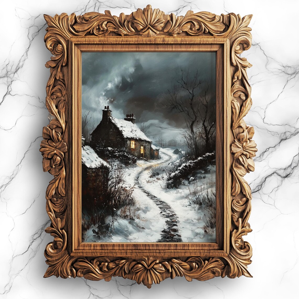 Vintage Victorian Winter Landscape Art Print