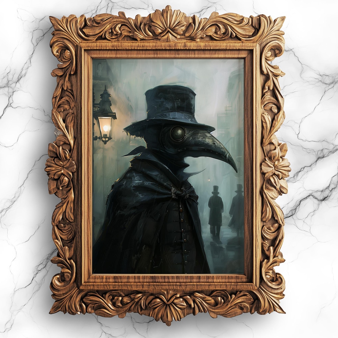 Gothic Victorian Plague Doctor Art Print, Vintage