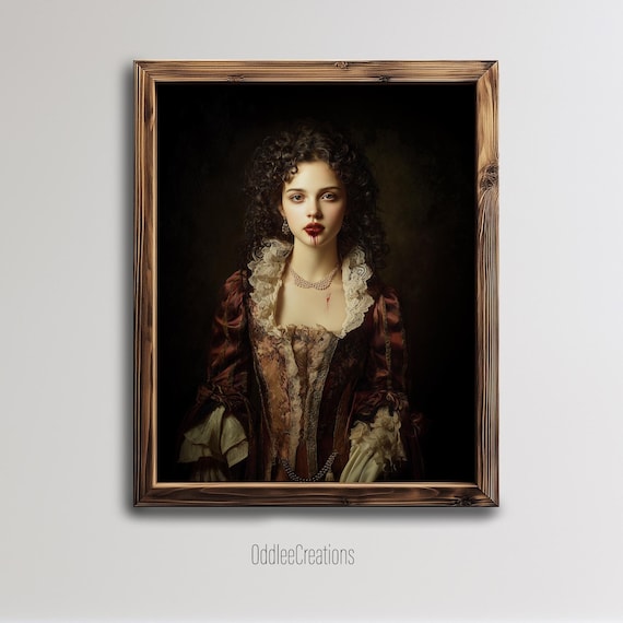 Vampire Woman Gothic Portrait Old Masters Style Dark Art Poster