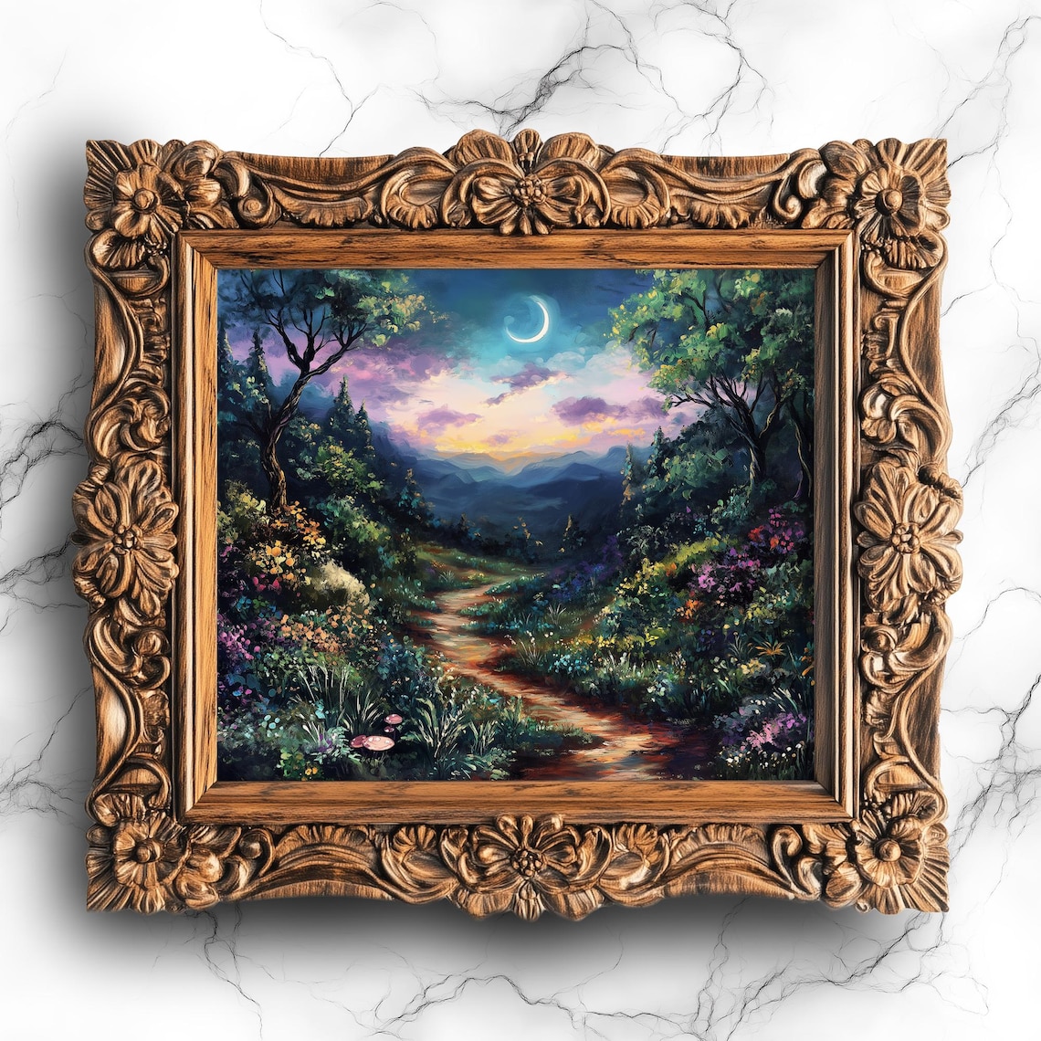 Whimsigoth Enchanted Forest Art Print, Gothic Decor