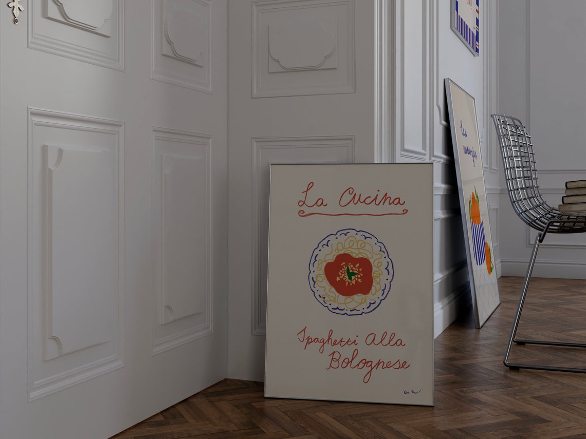 La Cucina Spaghetti Alla Bolognese Italian Trattoria Kitchen Poster - Image 2