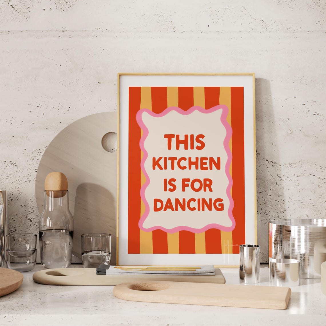 This Kitchen Is For Dancing Wall Art Cute Kitchen Decor Trendy Kitchen Print Modern Kitchen Decor Girly Wall Art Funny Quote Art - Image 2