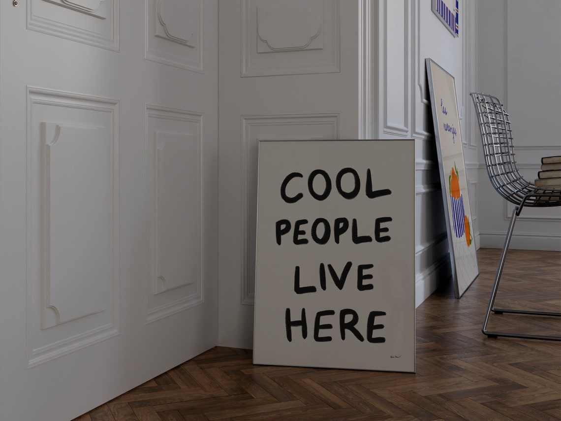 Cool People Live Here Minimalist Black Quote Entryway Poster - Image 2