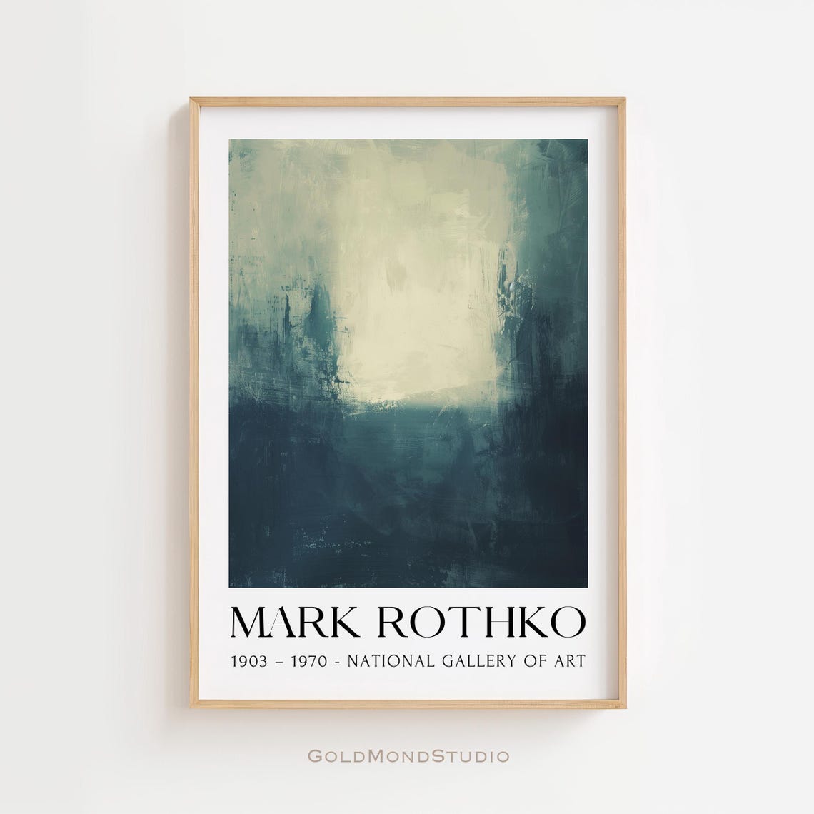 Mark Rothko Teal and Cream Color Field Art Exhibition Poster