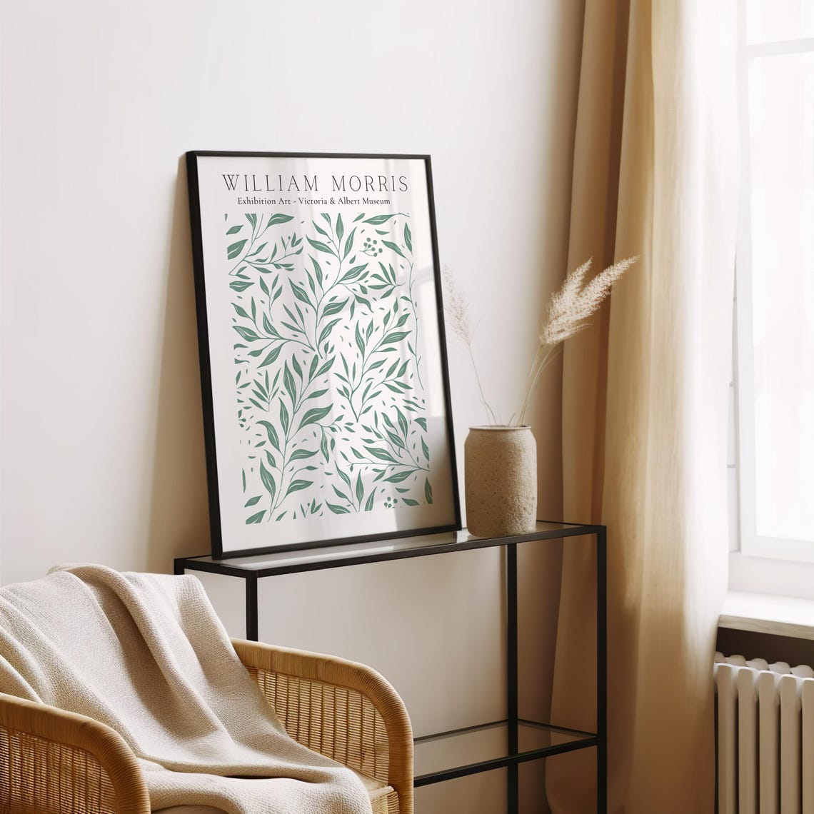 William Morris Green Botanical Sprig Victoria and Albert Museum Poster - Image 2