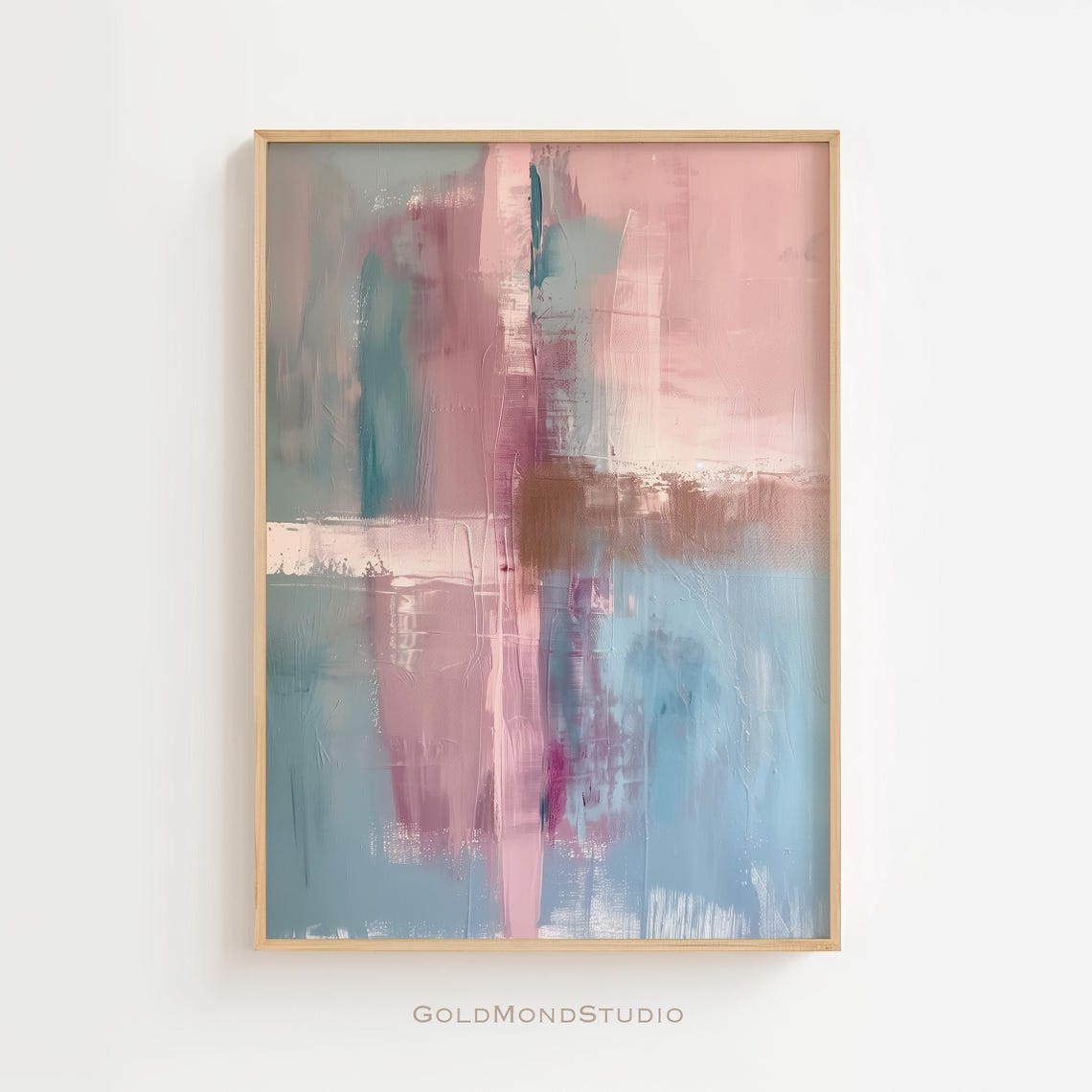 Pink And Blue Abstract Color Field Rothko Style Modern Art Poster