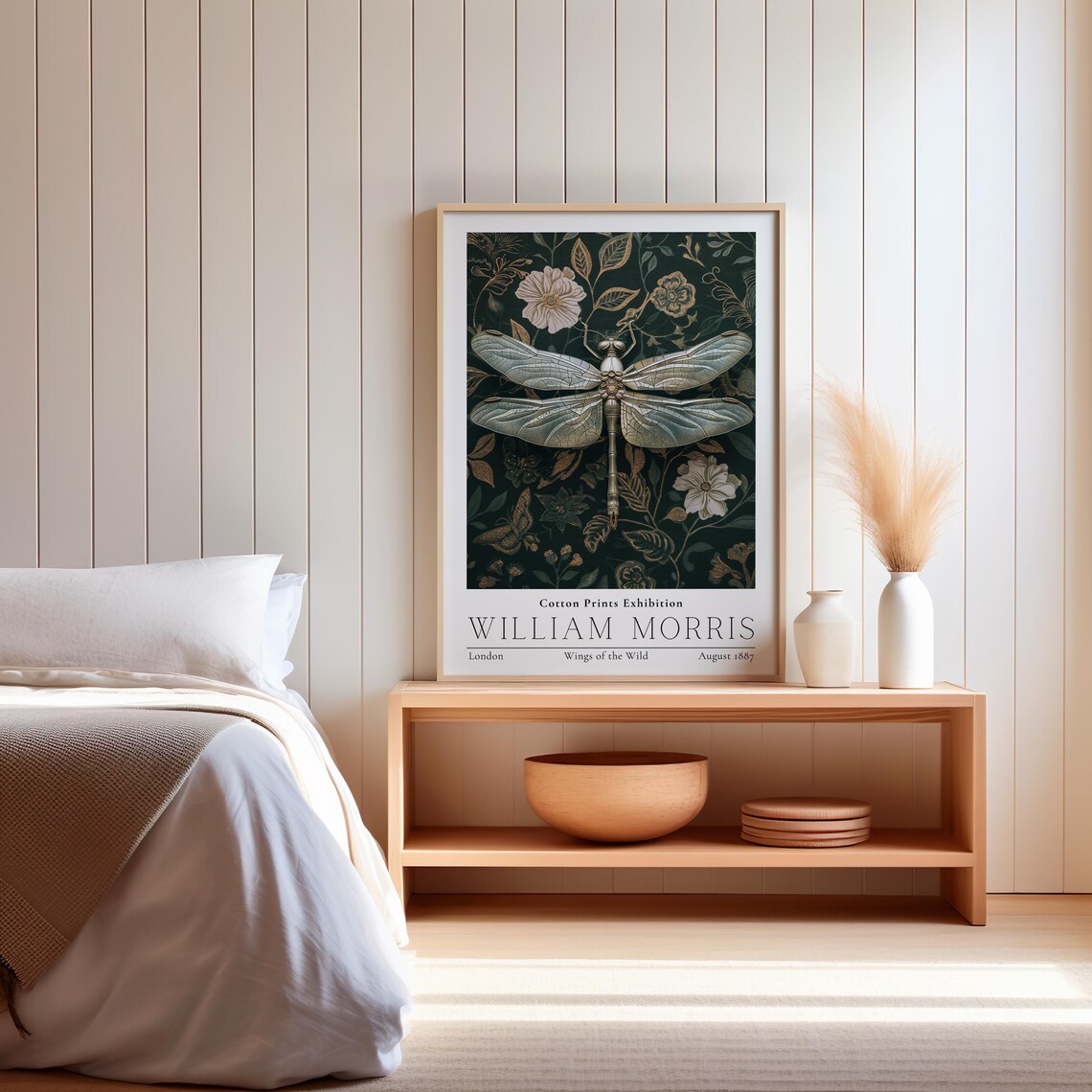 William Morris-Inspired Dragonfly Wall Art Print - Image 2