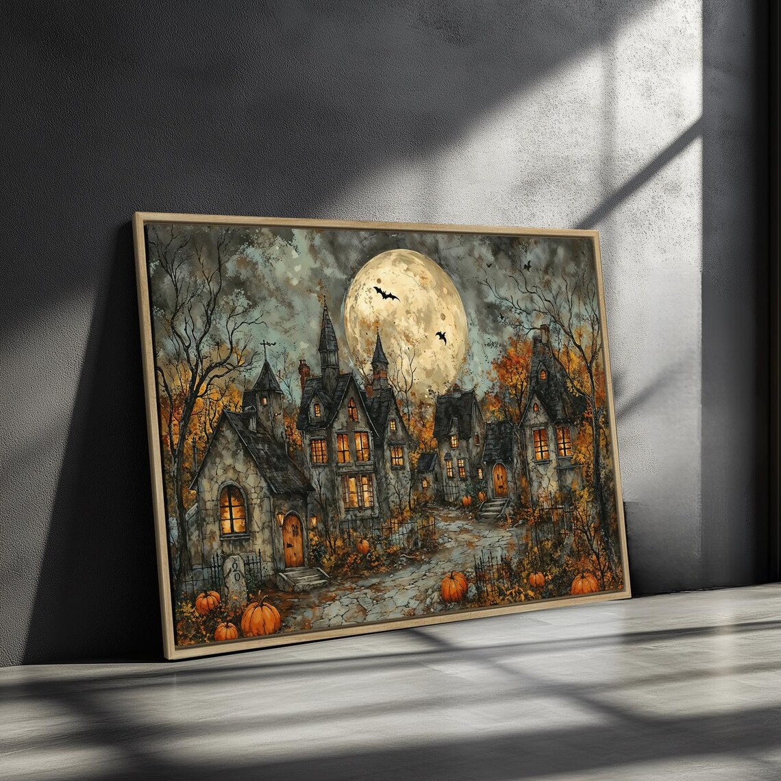 Spooky Gothic Village, Halloween Poster Print - Image 3