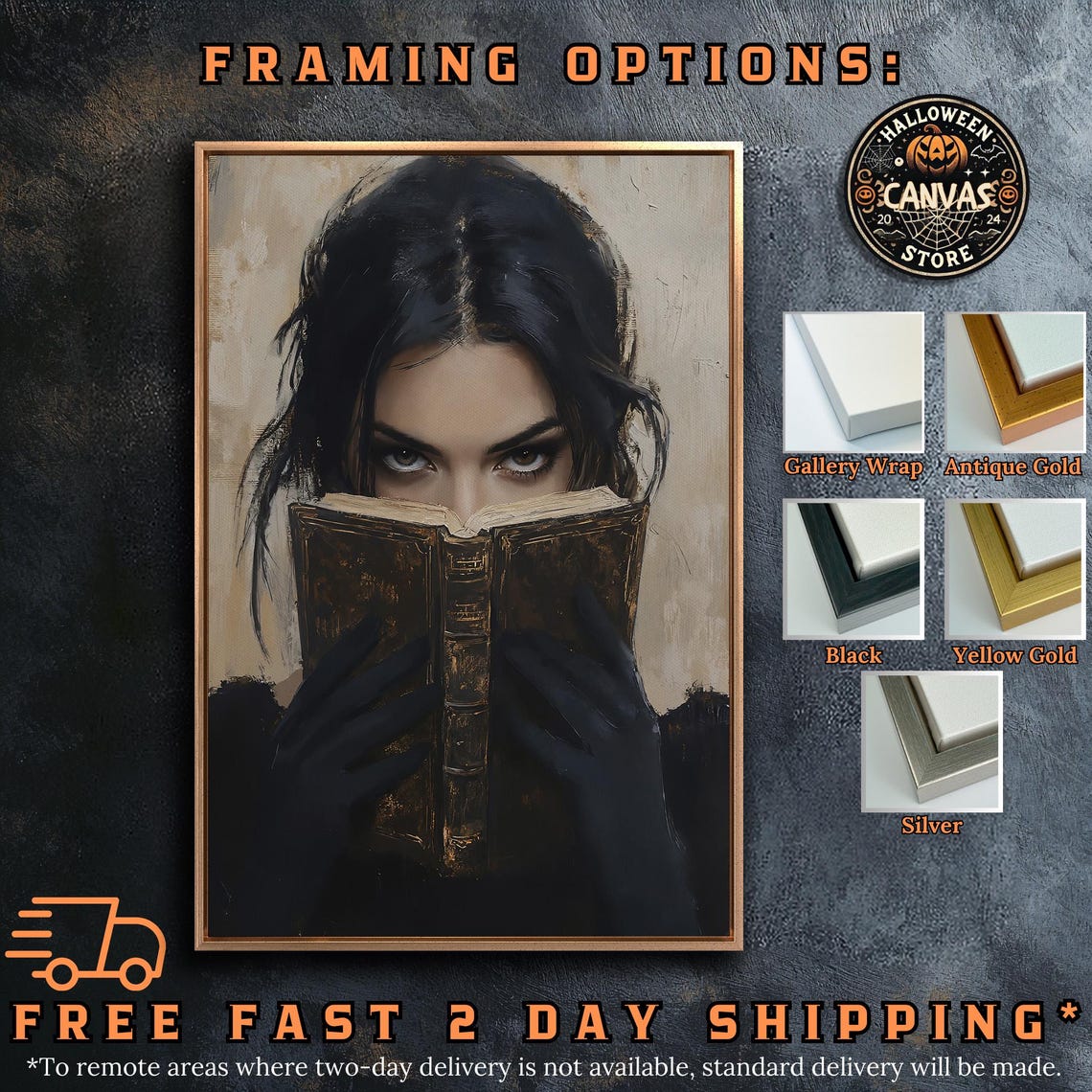 Mysterious Woman Reading Dark Book Print Dark Novel Reader Decor Gothic Dark Cottagecore Poster Ready To Hang Framed Wall Art - Image 5