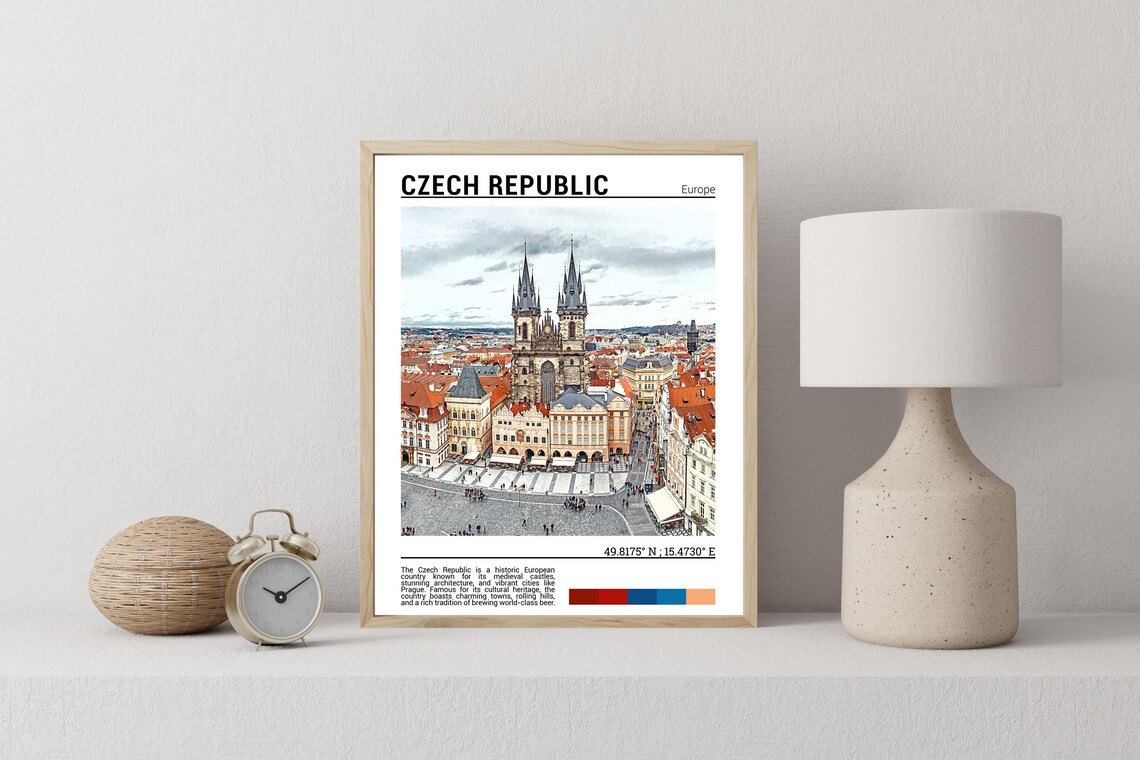 Czech Republic Prague Old Town Square Church Towers Travel Poster - Image 2