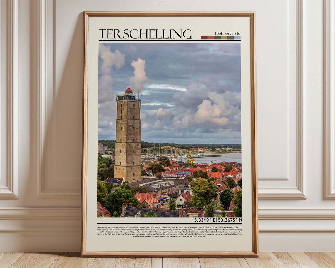 Terschelling Netherlands Brandaris Lighthouse Photo Travel Poster