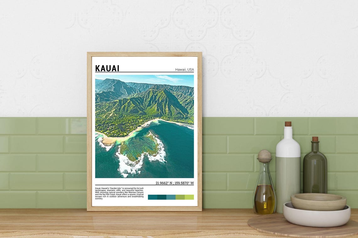 Kauai Hawaii Wall Art Kauai Hawaii Travel Poster Kauai Hawaii Photo Kauai Hawaii Print Kauai Hawaii Decor Hawaii Usa - Image 3
