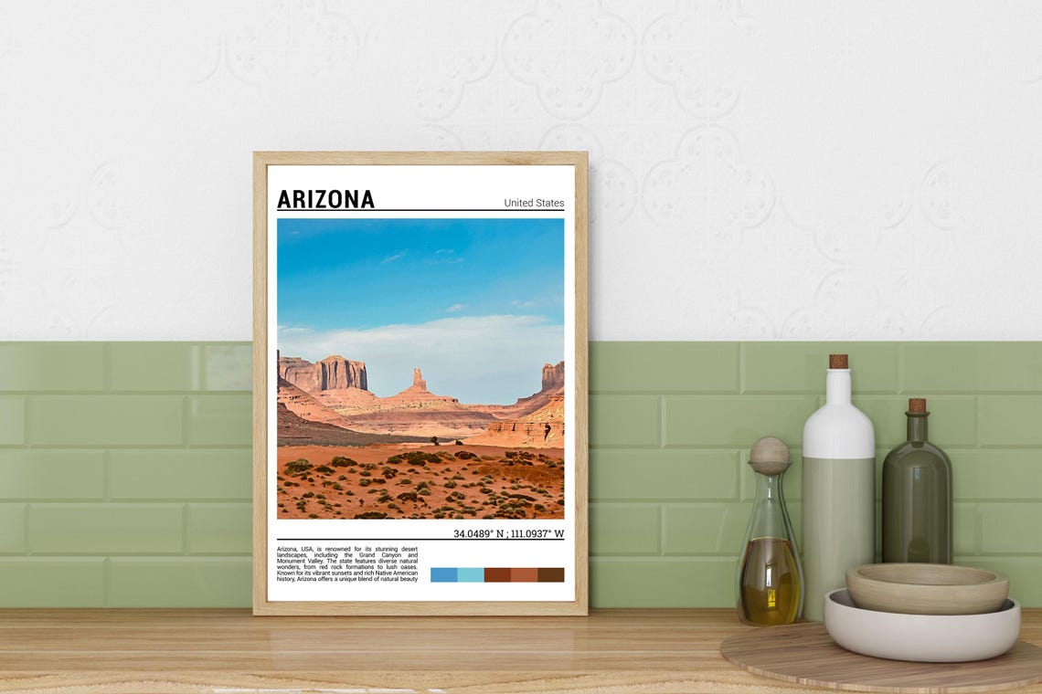 Arizona Monument Valley Iconic Red Rock Desert Landscape Poster - Image 3