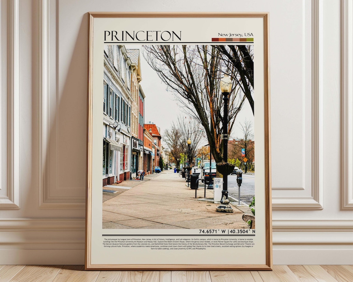 Princeton New Jersey Travel Poster, Wall Art Print